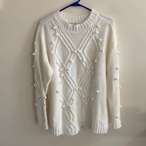 Ava Viv Popcorn Stitch and Cable Knit Sweater